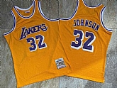 Lakers 32 Magic Johnson Yellow 1984-85 Hardwood Classics Jersey Mixiu,baseball caps,new era cap wholesale,wholesale hats